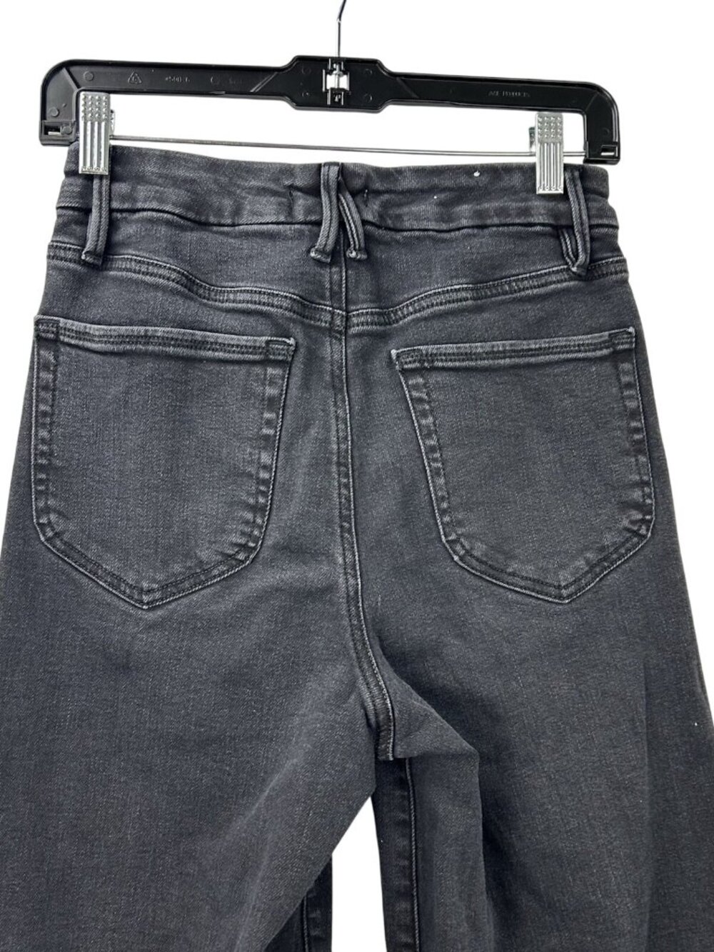 GOOD AMERICAN Good Waist Cropped Palazzo Never Fade Jeans Black Womens Size 4/27 - Picture 16 of 16